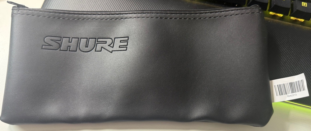 Shure Wired Microphone Bag Zipper Pouch Case Black Vinyl Standard Size 9"x4"